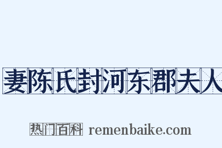 妻陈氏封河东郡夫人是什么意思的图片